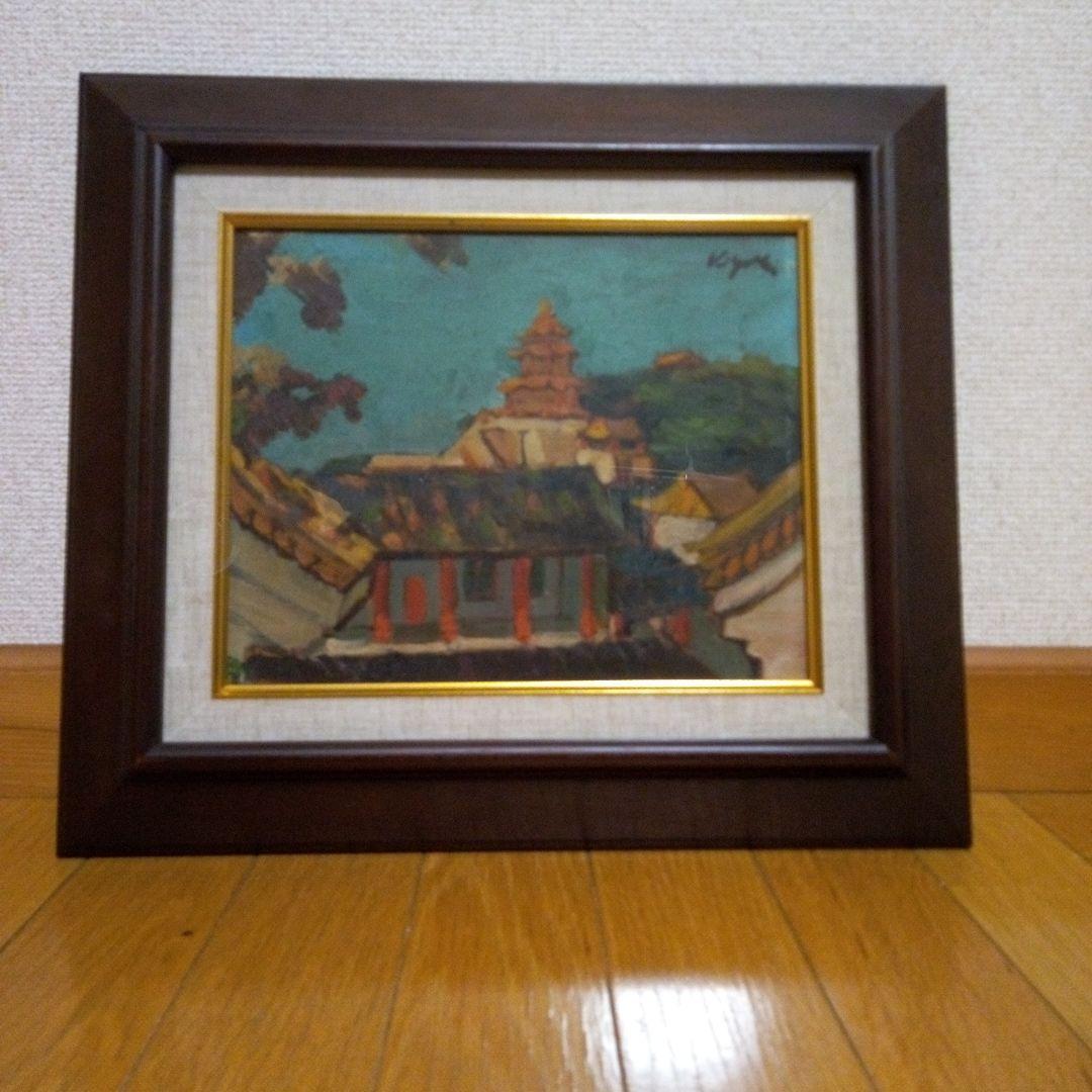 油彩画　古都中華街風景