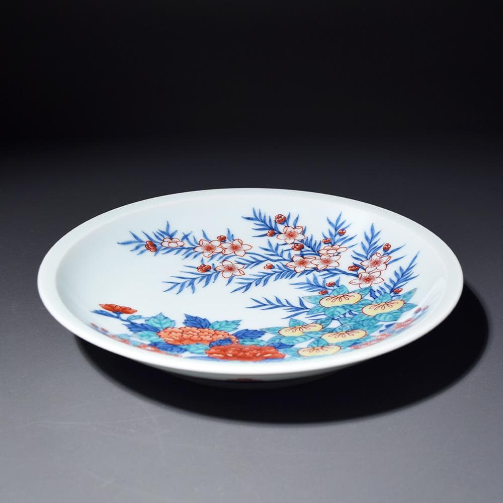 有田焼 色鍋島 人間国宝 十三代 今泉今右衛門 飾り皿 絵皿 骨董品 和食器