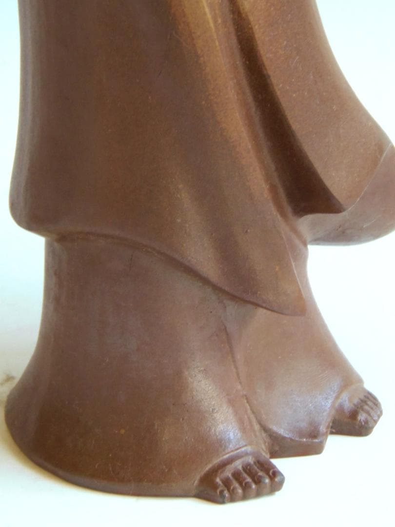 高33センチ金重利陶苑77代陶弘 金重利右衛門（金重稔）備前焼 観音像 置物