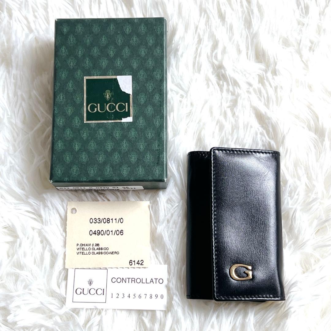新品■GUCCI グッチ レザー 6連 キーケース レディース メンズ ブラック