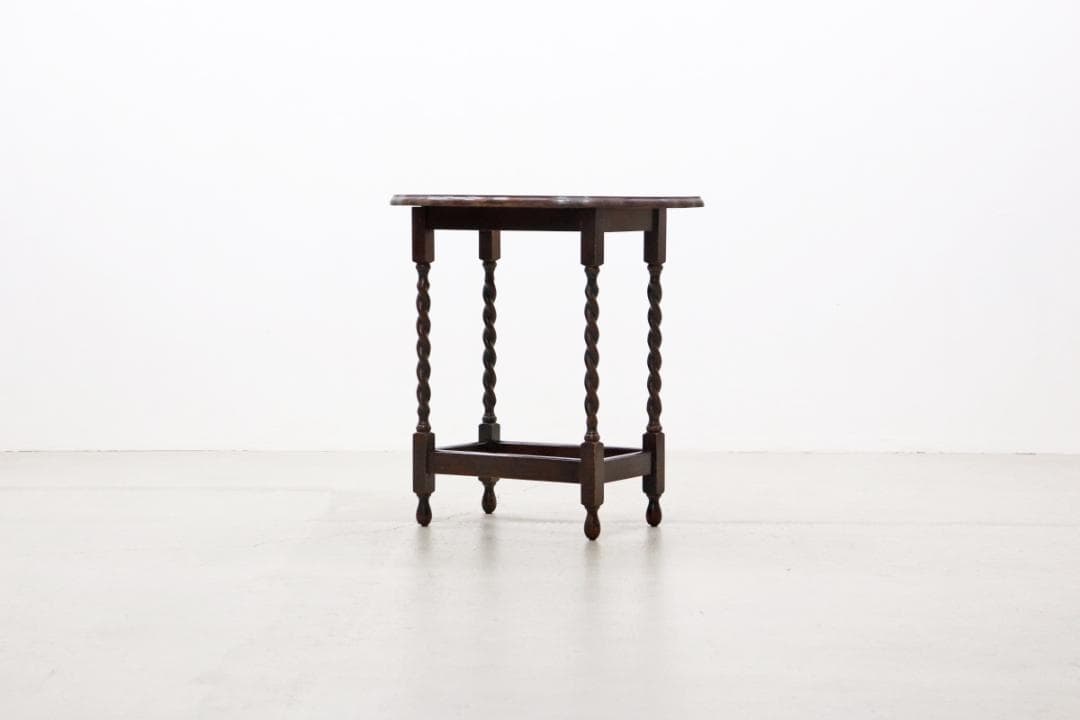 英国 イギリス ヴィンテージ ツイストレッグ オーク無垢材 サイドテーブル