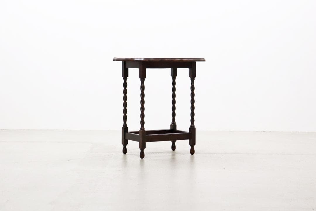 英国 イギリス ヴィンテージ ツイストレッグ オーク無垢材 サイドテーブル