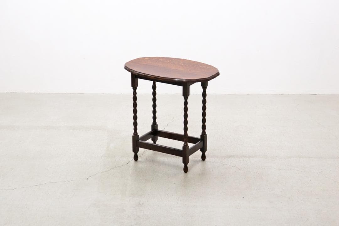 英国 イギリス ヴィンテージ ツイストレッグ オーク無垢材 サイドテーブル