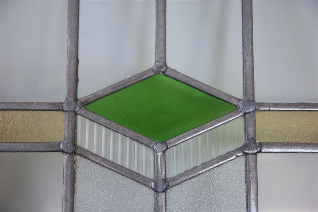 英国アンティークステンドグラス窓枠/ガラスウィンドウ/建具(84-212-6)