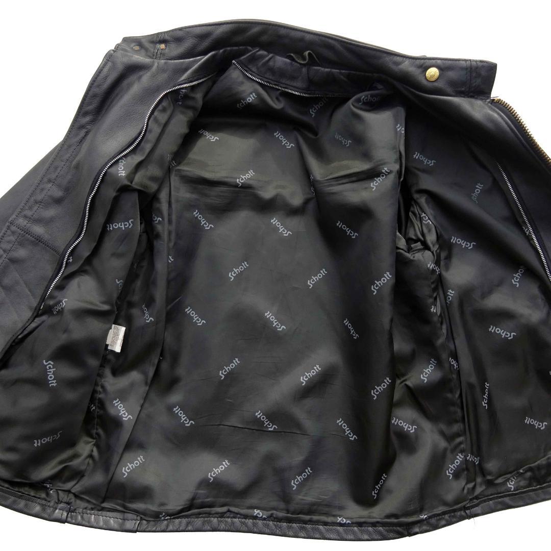 米国製Schottショット/立襟シングルライダース641/40真鍮系金ゴールド