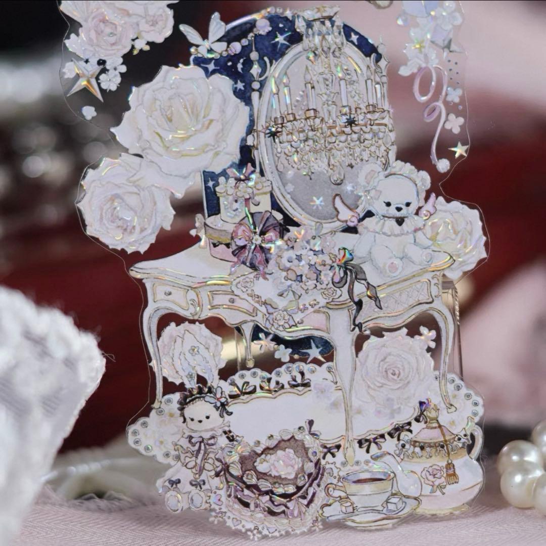 贝壳光 6cm×10m 梦伴甜茶 海外マスキングテープ 海外マスキングテープ