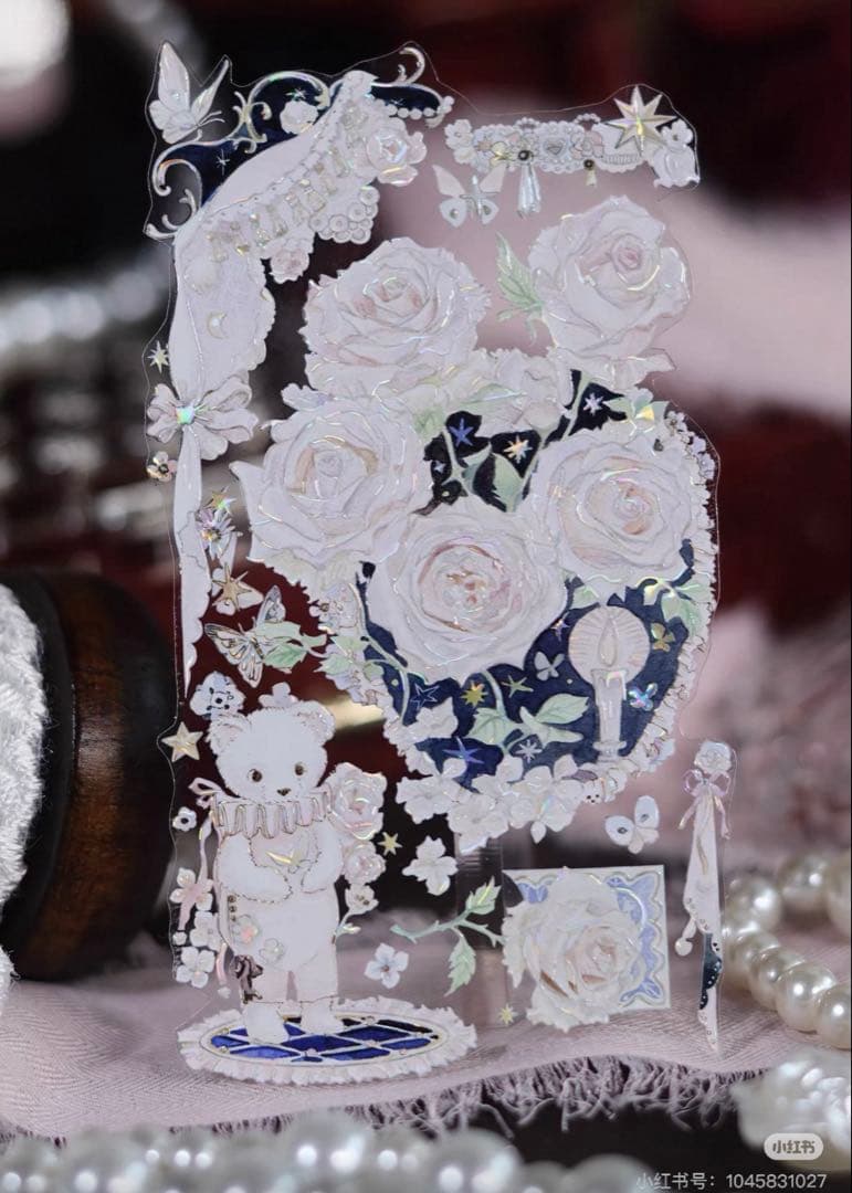 贝壳光 6cm×10m 梦伴甜茶 海外マスキングテープ 海外マスキングテープ