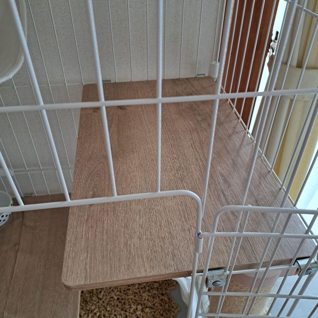 アイリスオーヤマ キャットケージ 白 2段 ハンモック付き