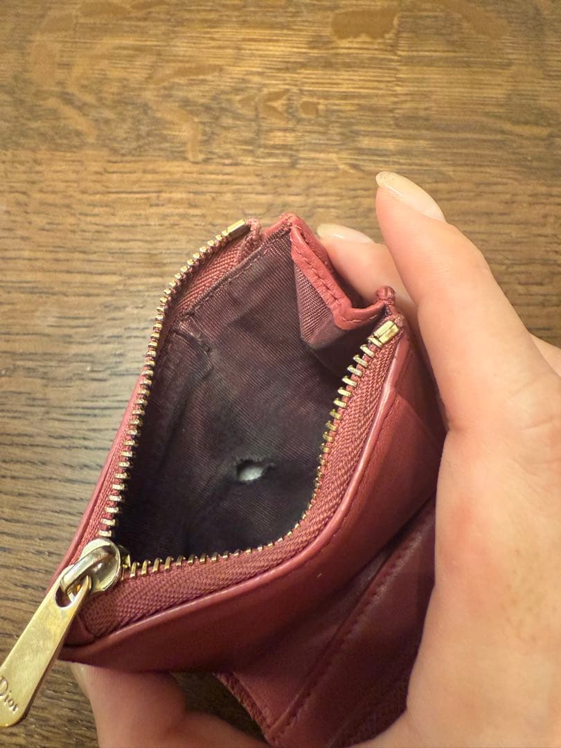 Dior ピンク 三つ折財布 MONTAIGNE ロータスウォレット