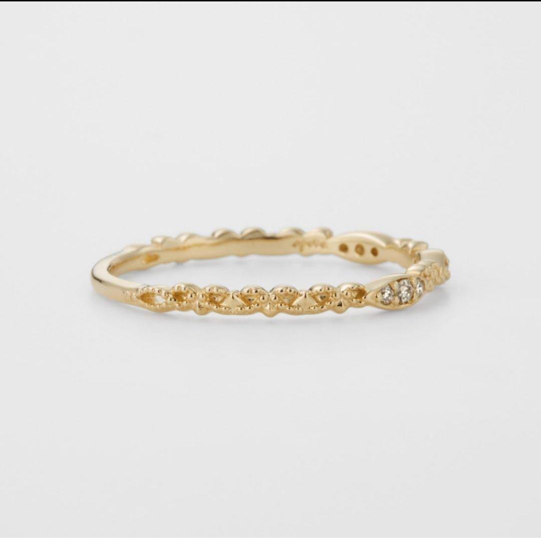 ゆ*ー様 ageteアガット K10YG 11号 ダイヤモンド カルムリング 販