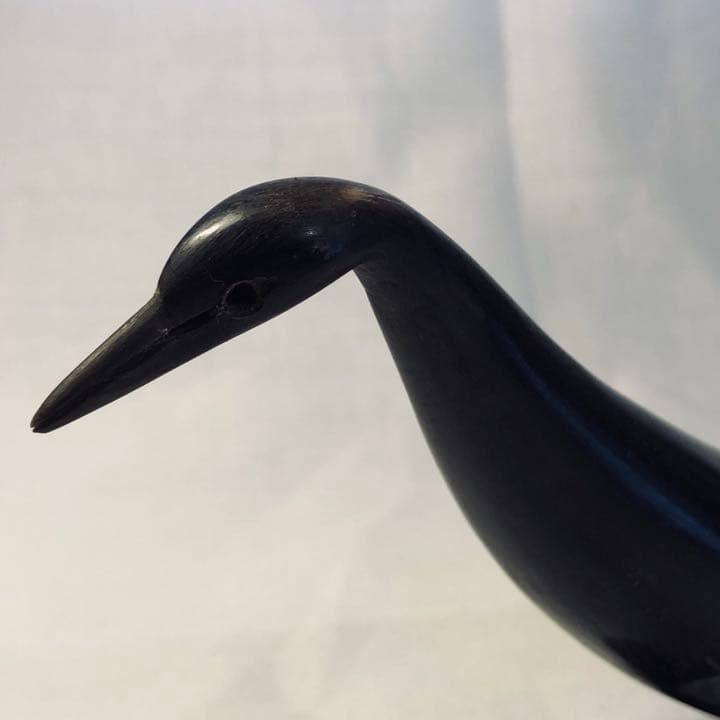 激レア　19世期フランスアンティーク　手彫牛角鳥のオブジェ