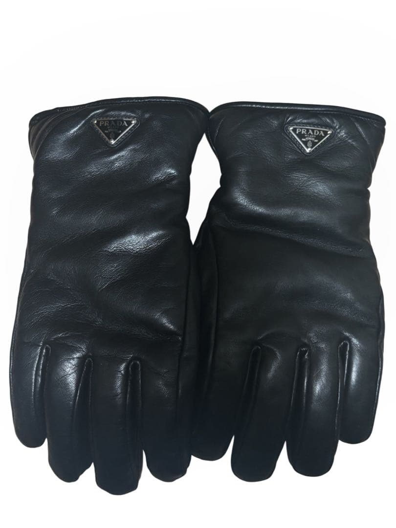 PRADA 三角プレート　ラムレザー　グローブ　手袋