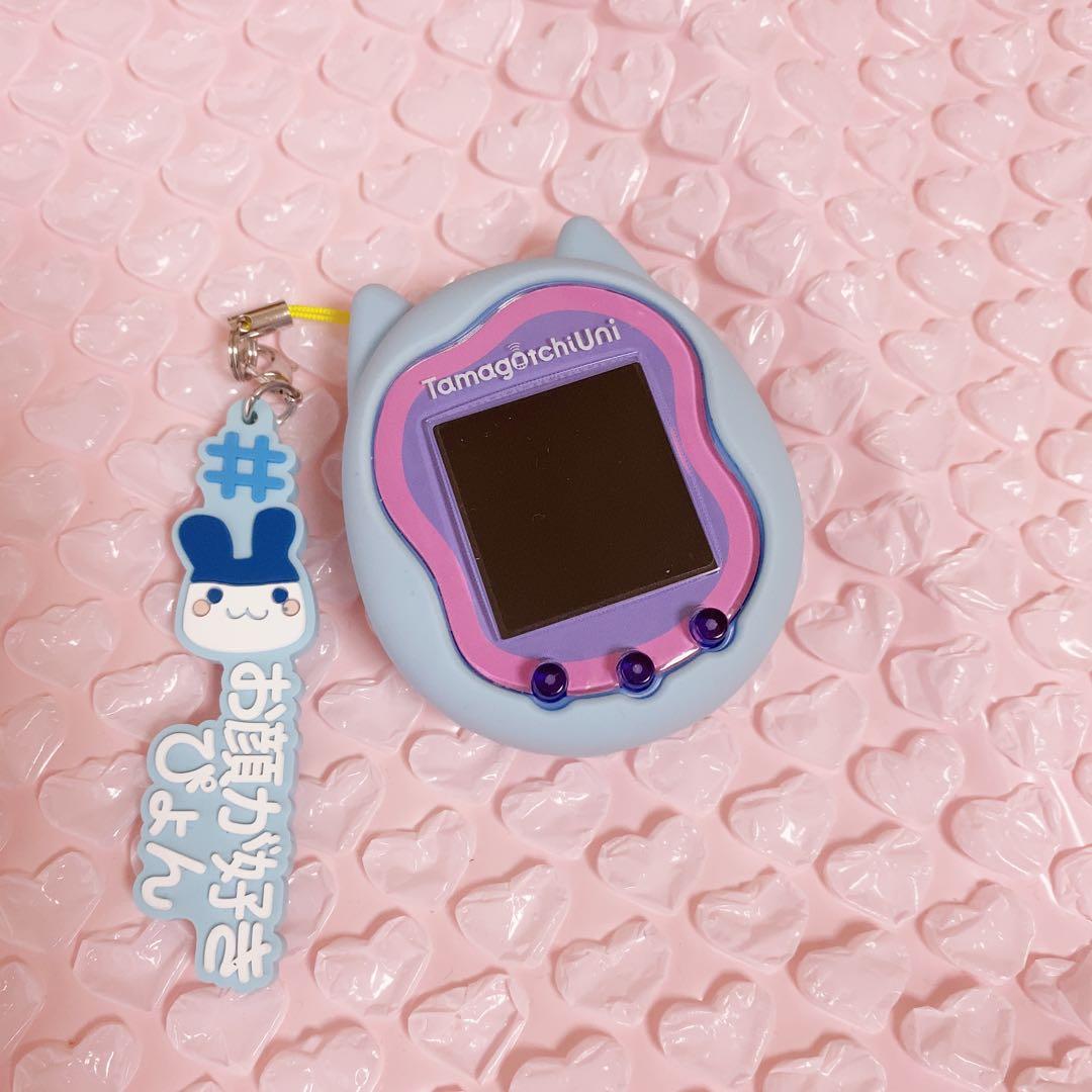 たまごっちユニ ブルー　Tamagotchi Uni blue 猫ケース 付き