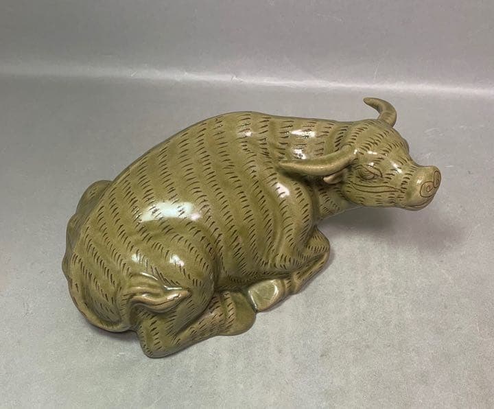 中国 牛置物　f2220606