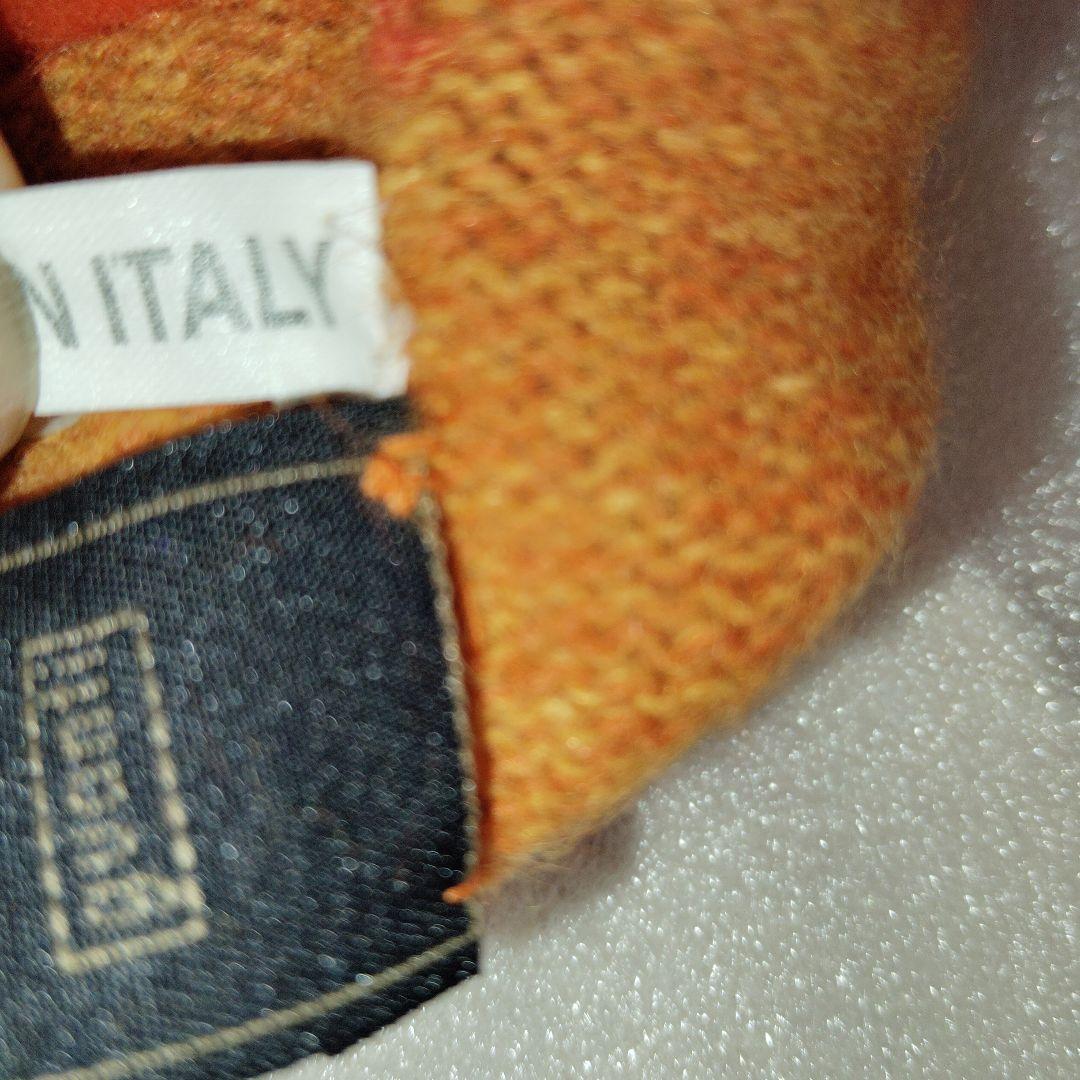 新品未使用タグ付 FENDI フェンディ ファー付手袋 オレンジ