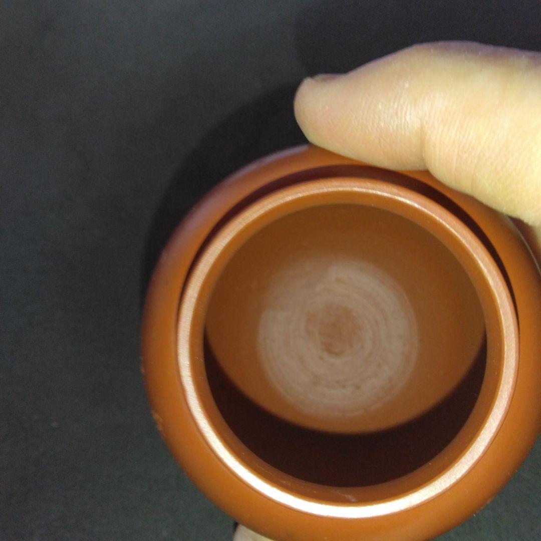 茶入　煎茶　朱泥茶壺　水上暁山