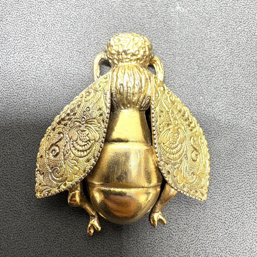 美品✨ディオール ブローチ 蜂 モチーフ デザイン 大ぶり ゴールド