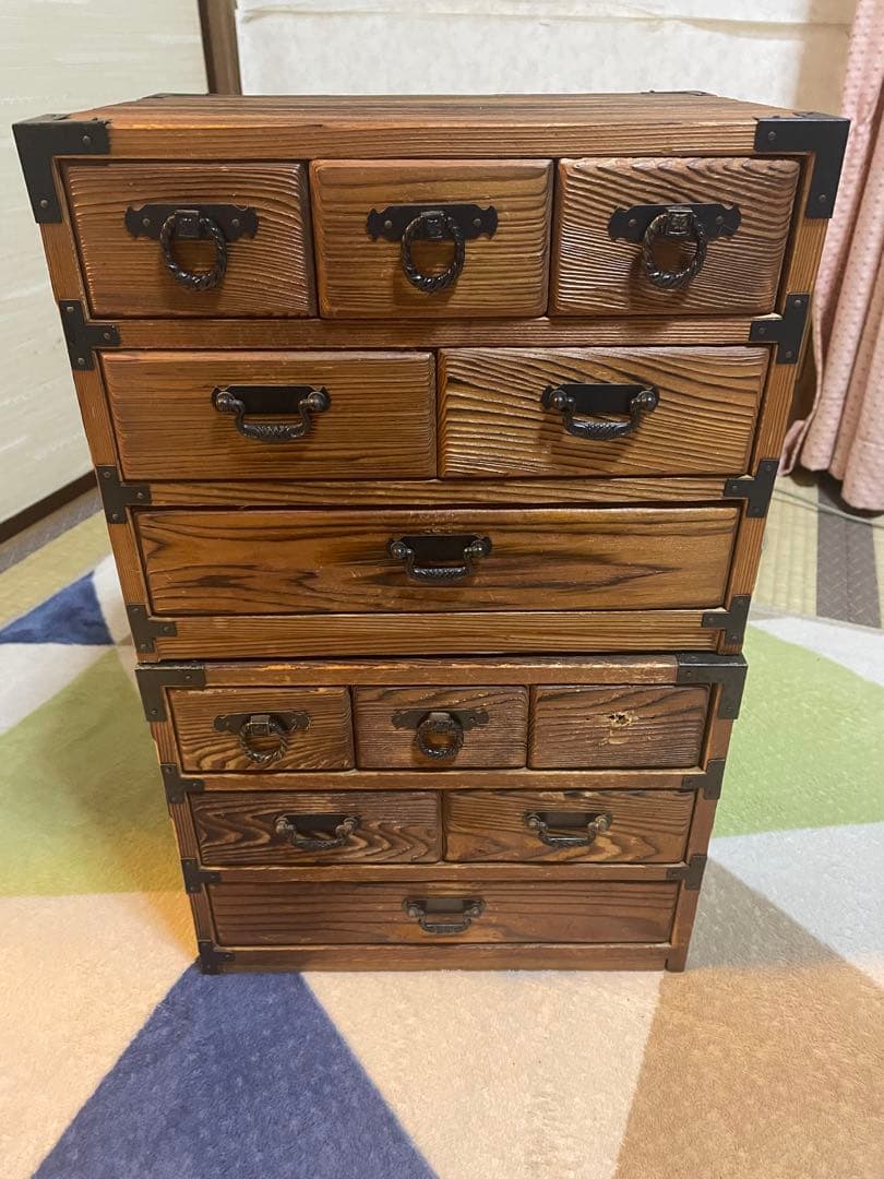 昭和？江戸？アンティークデザイン 木製小物入れ、薬箱✖️2