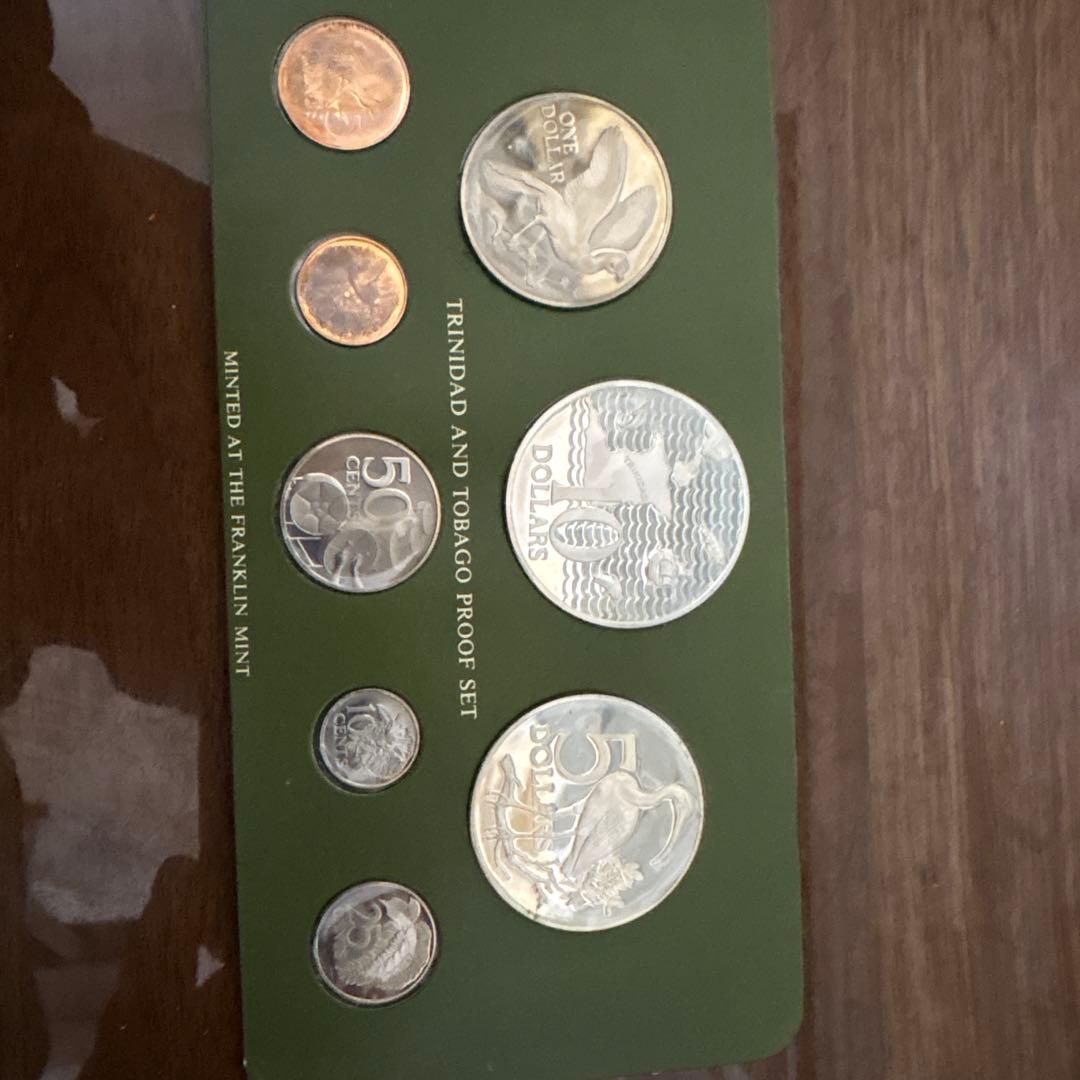 1975年 トリニダード・トバゴ プルーフ 8種セット【大型銀貨2枚含】