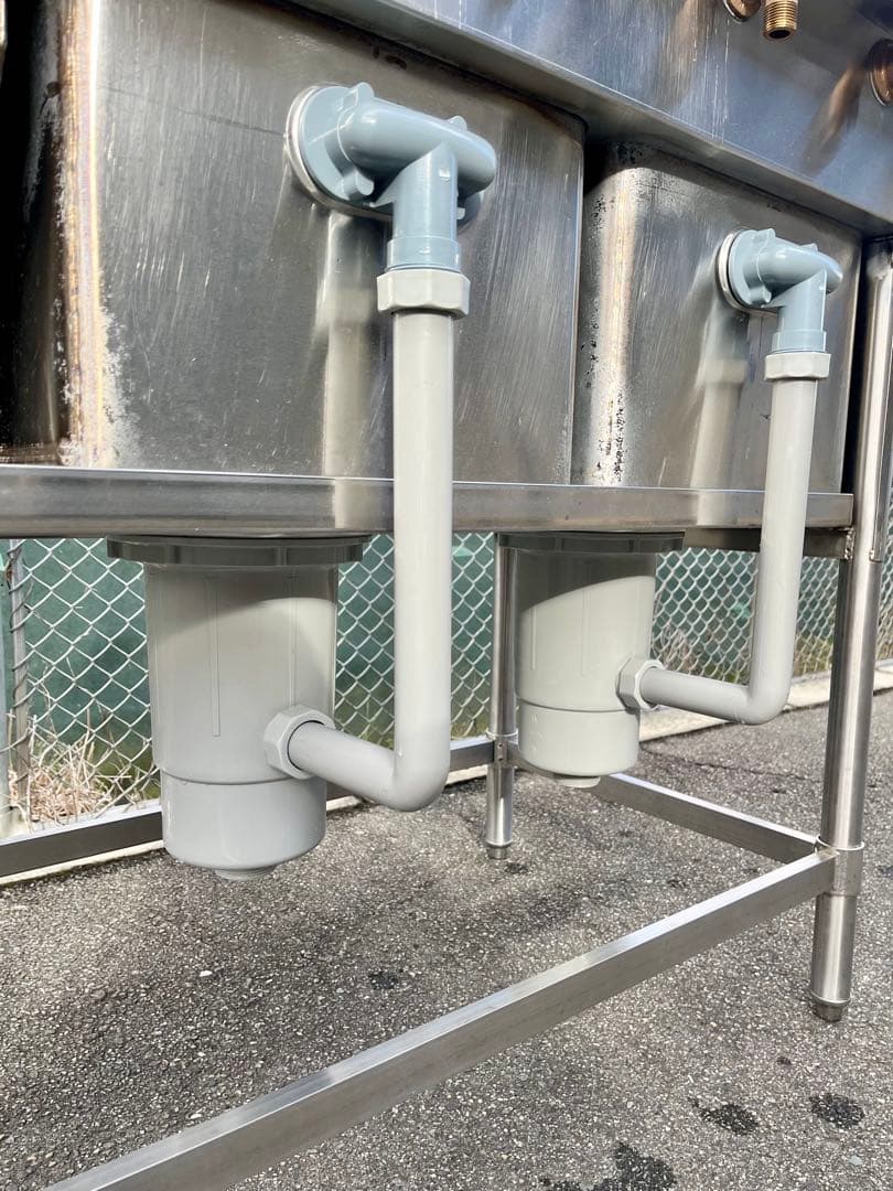 ステンレス2槽ダスト付きソイルドシンク　流し台　1030×600×800