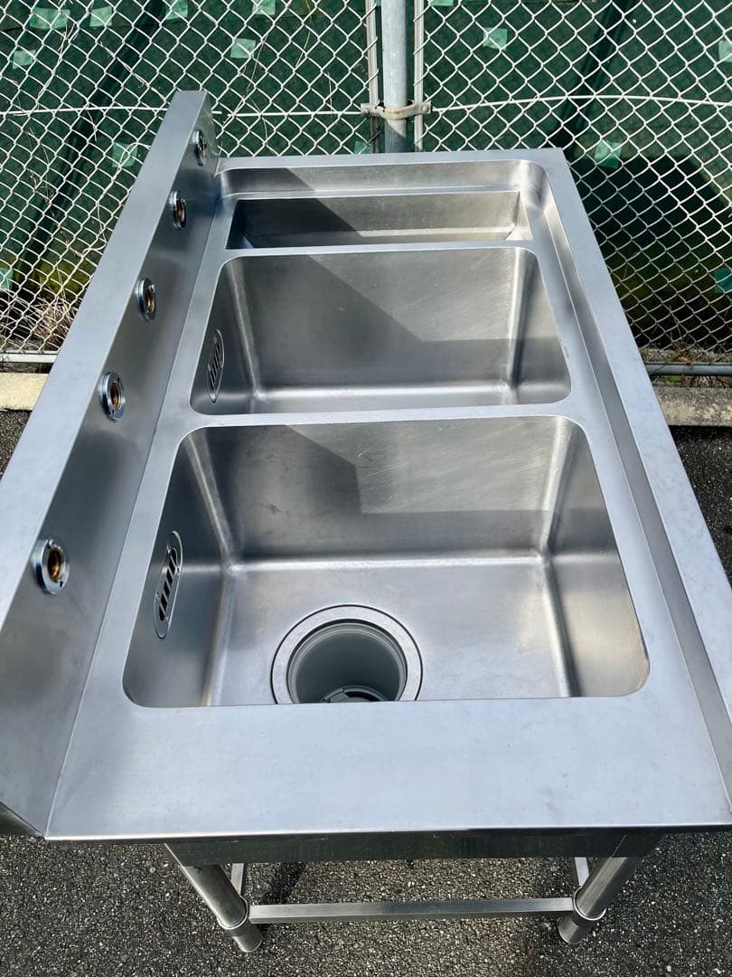 ステンレス2槽ダスト付きソイルドシンク　流し台　1030×600×800