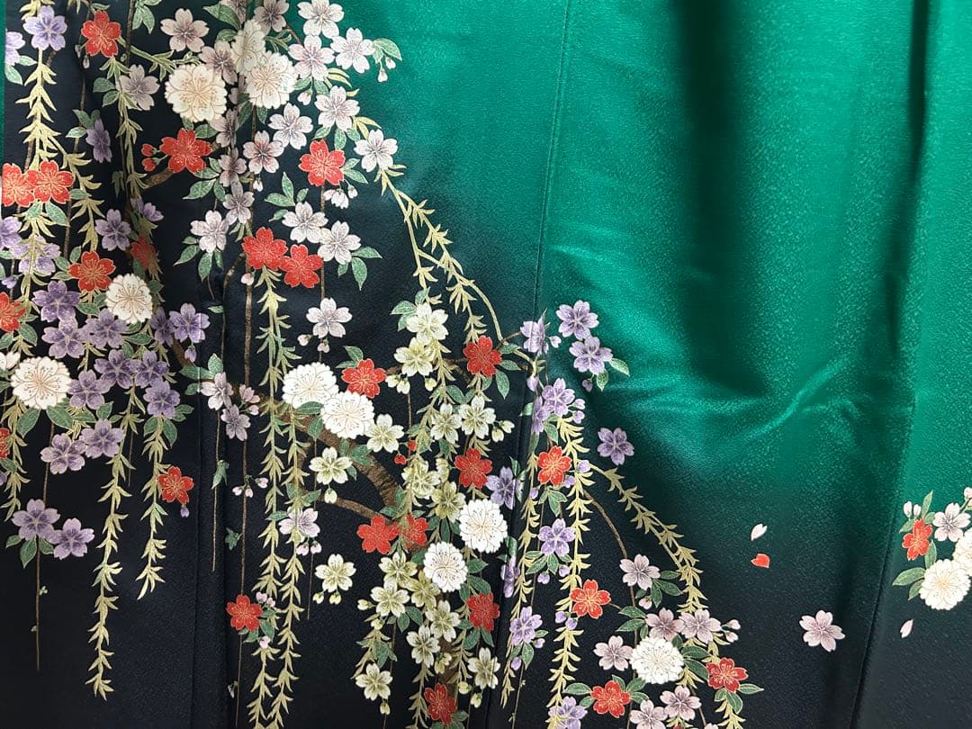 【 最終値下げ 】 豪華振袖４点セット！！　引箔　花柄　着物スキ倶楽部　１９９