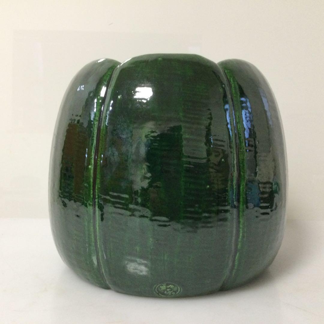 楽焼 青楽 手焙火鉢 手炙 川崎和楽作 香炉 茶道具 炉道具 供箱 L315