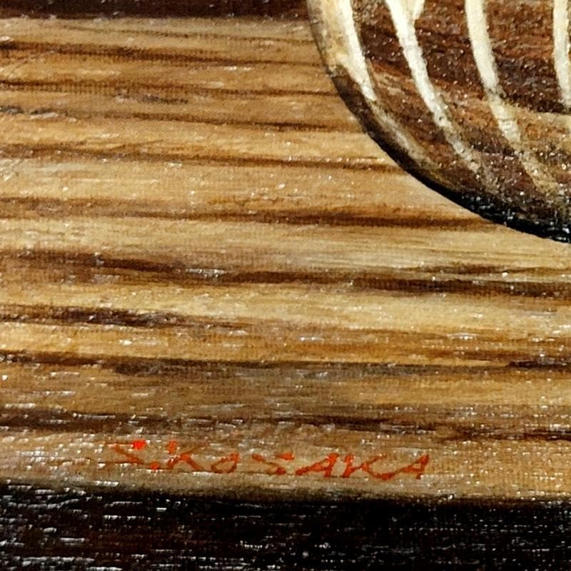 ☆小阪正次☆「壺とほうずき」油絵　Ｆ４号　一枚の繪人気画家