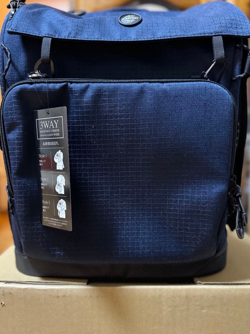 未使用・エアバギー3wayバックパックキャリー　リュック犬猫　ネイビー