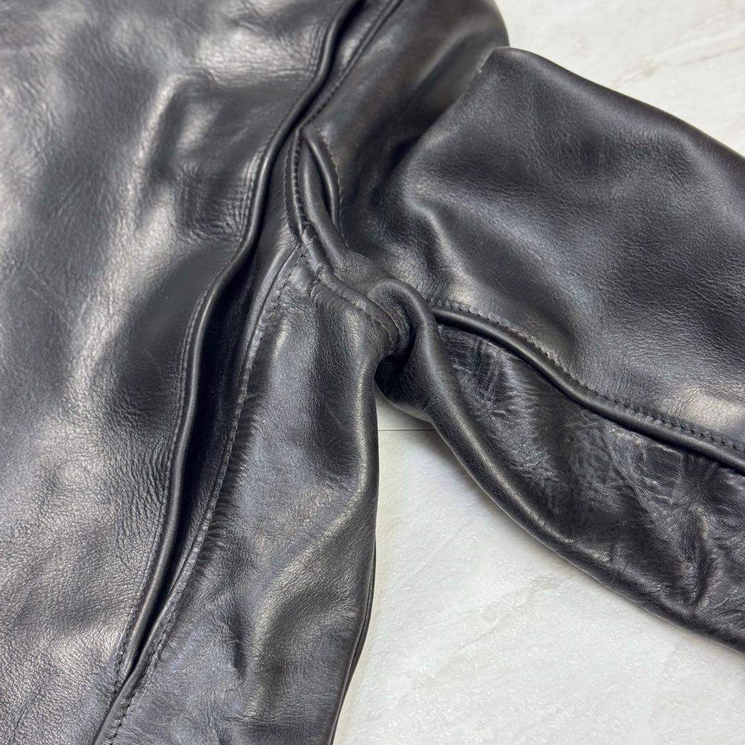 美品 schott 6103us シングルライダース　ホーウィンレザー 34 黒