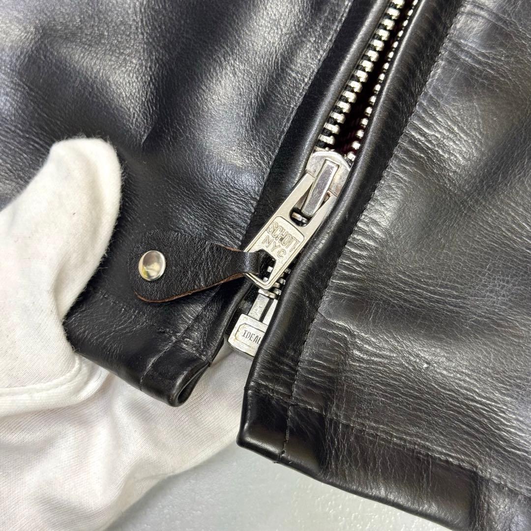美品 schott 6103us シングルライダース　ホーウィンレザー 34 黒