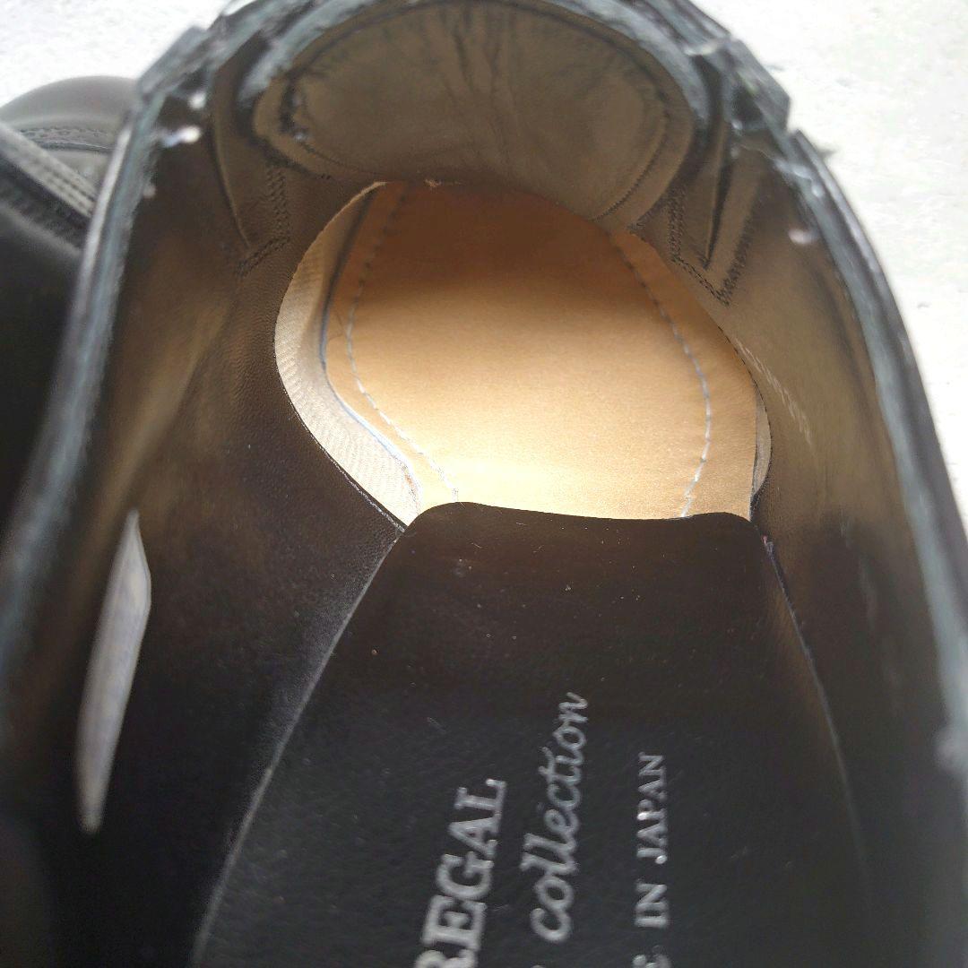 人気定番デザイン 未使用級 REGAL【25】 ストレートチップ サイドゴア 黒