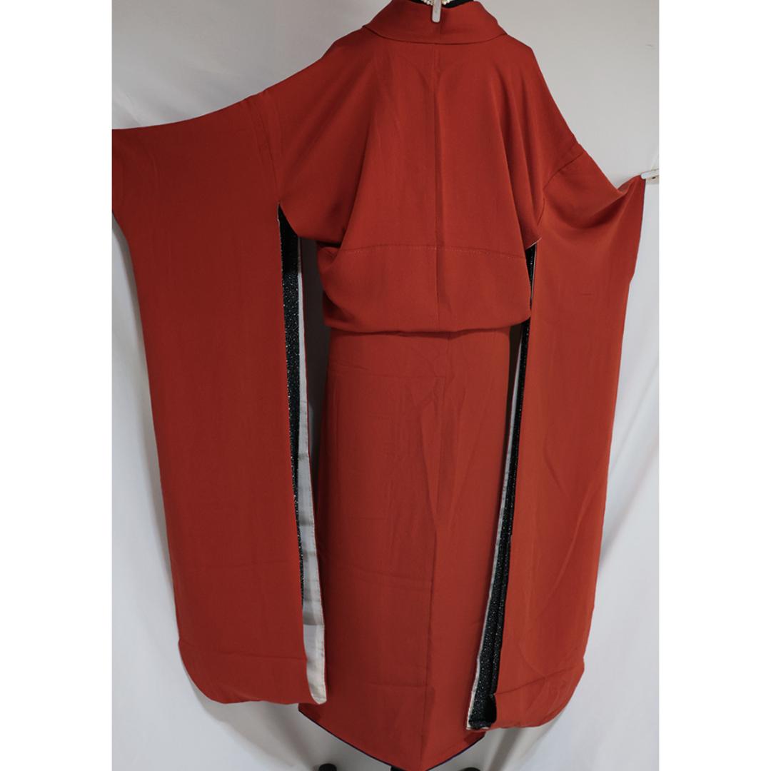 難あり 作家物 振袖単品■164.5cm成人式■前撮り正絹人気朱赤色無地NR21