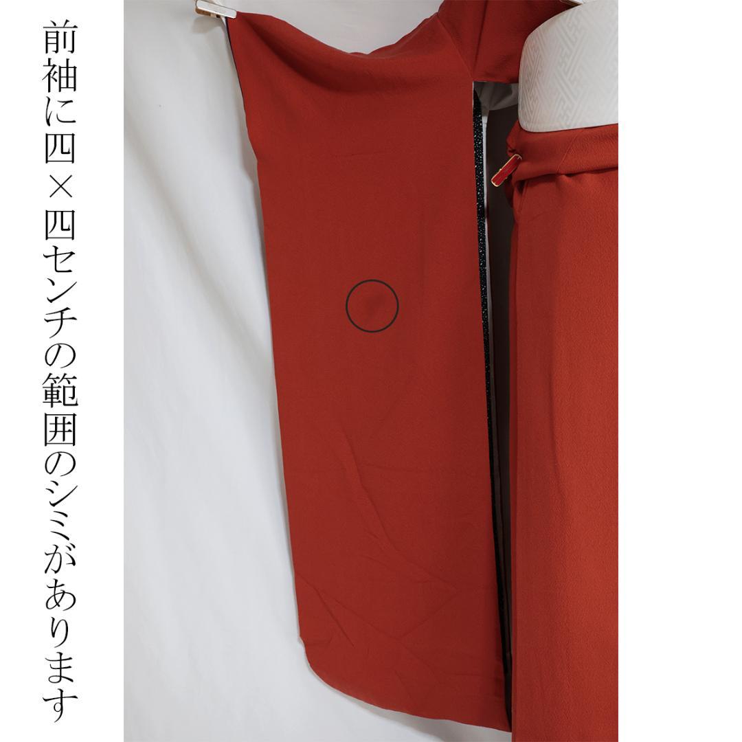 難あり 作家物 振袖単品■164.5cm成人式■前撮り正絹人気朱赤色無地NR21