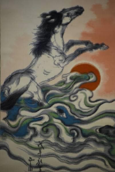 不詳/作者不詳/馬図/布袋屋掛軸HC-590