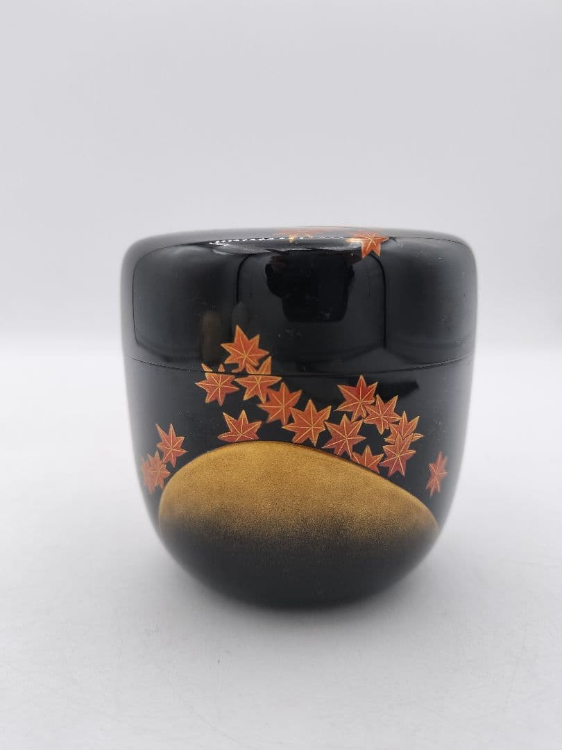 c685 棗 紅葉山蒔絵 堂畑勝峰 木箱 茶道具 古物