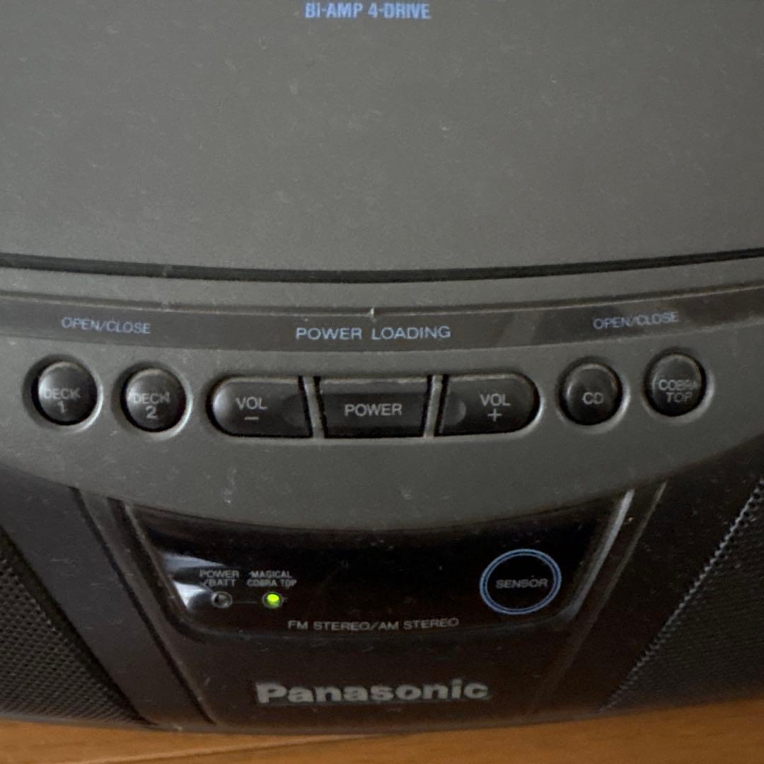 PanasonicポータブルCDプレーヤー Wカセット 電池でコードレス可