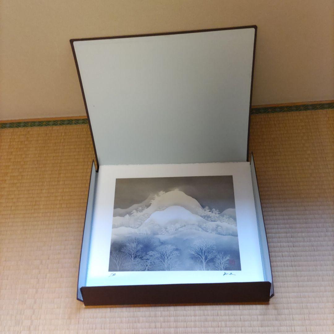 平川敏夫の雪月花のオリジナルリトグラフ、限定120/10限定品、絵画