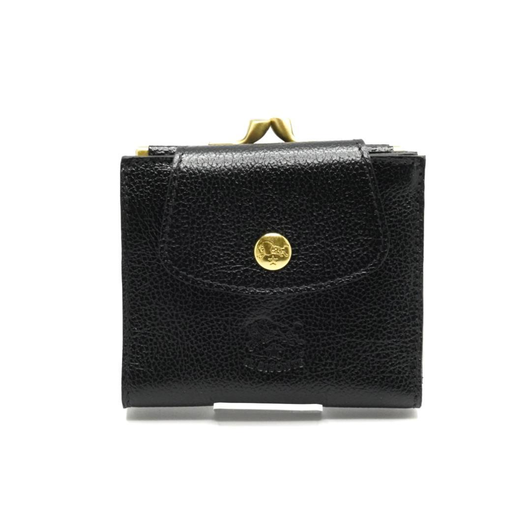 未使用 イルビゾンテ IL BISONTE がま口 二つ折り財布 コンパクト