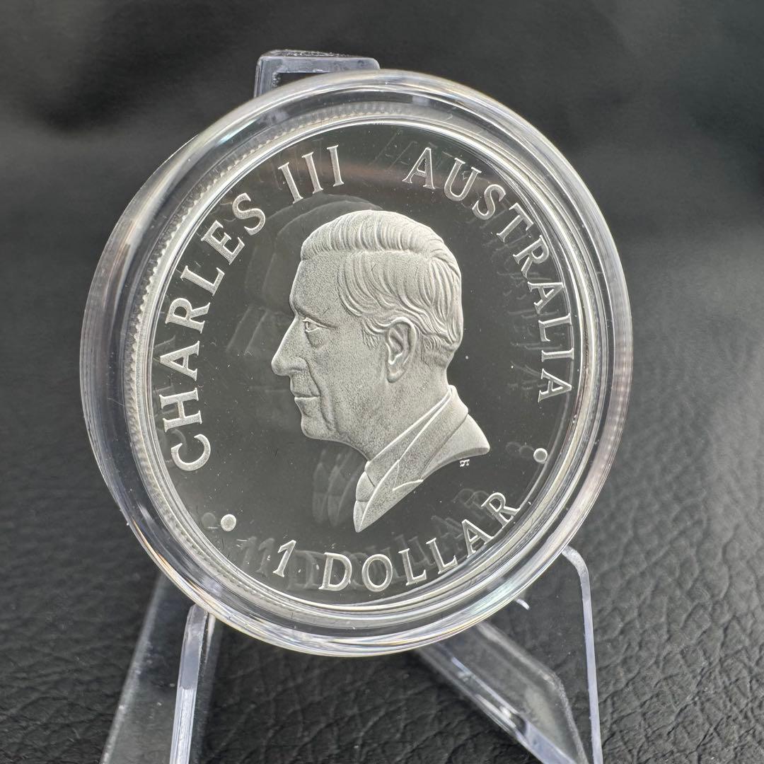 銀貨 ダブルカンガルー ハイリーフ 凹型 極厚銀貨 カラー プルーフ 純銀