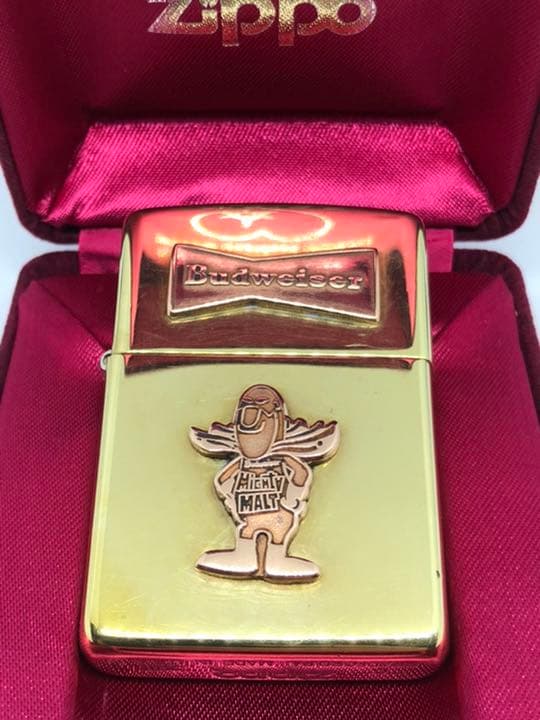 ♠︎ バドワイザービール♠︎バドマン♠︎マイティ版♠︎全米No1ビール★金色真鍮ブラス