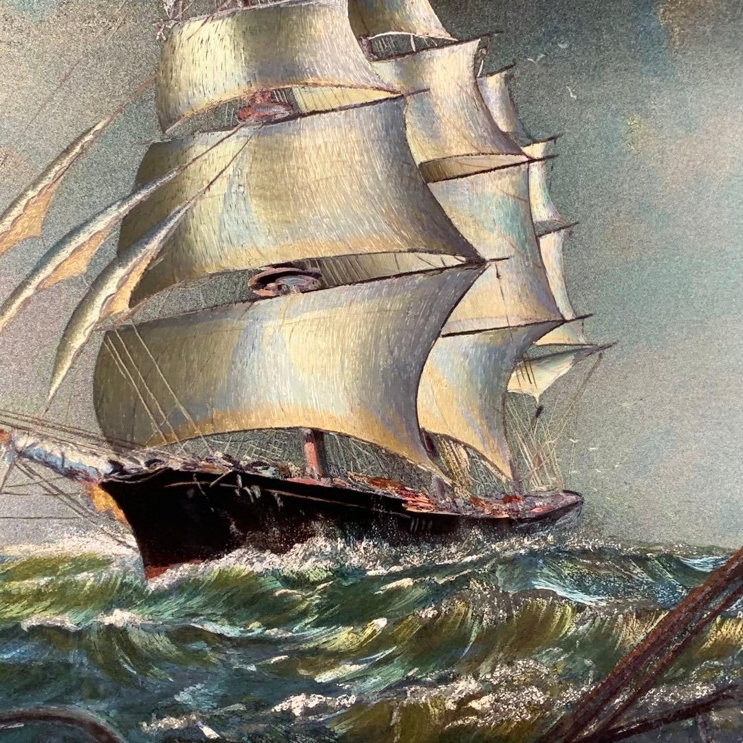 【新品・未使用】英国製 エッチングアート ヴィンテージ ホイルアート 帆船