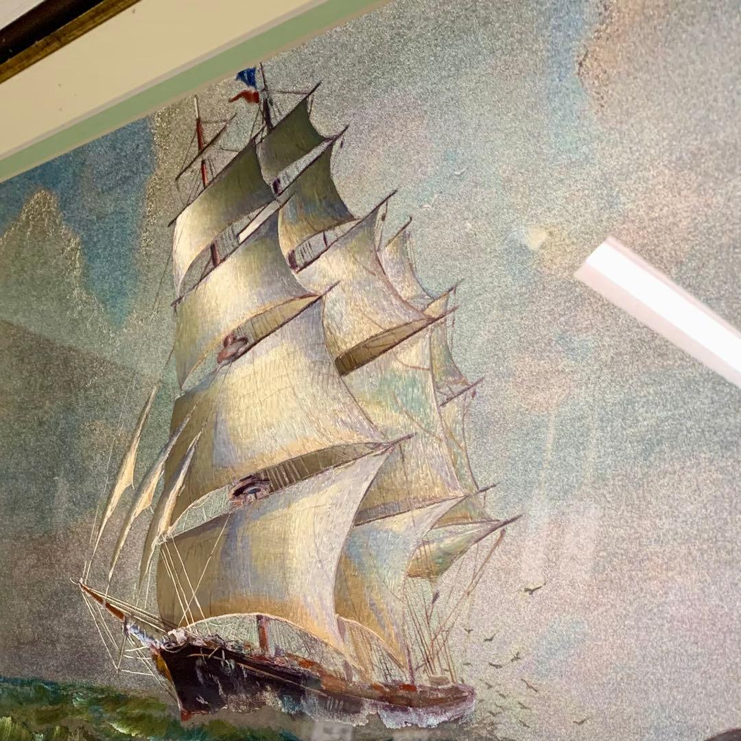 【新品・未使用】英国製 エッチングアート ヴィンテージ ホイルアート 帆船