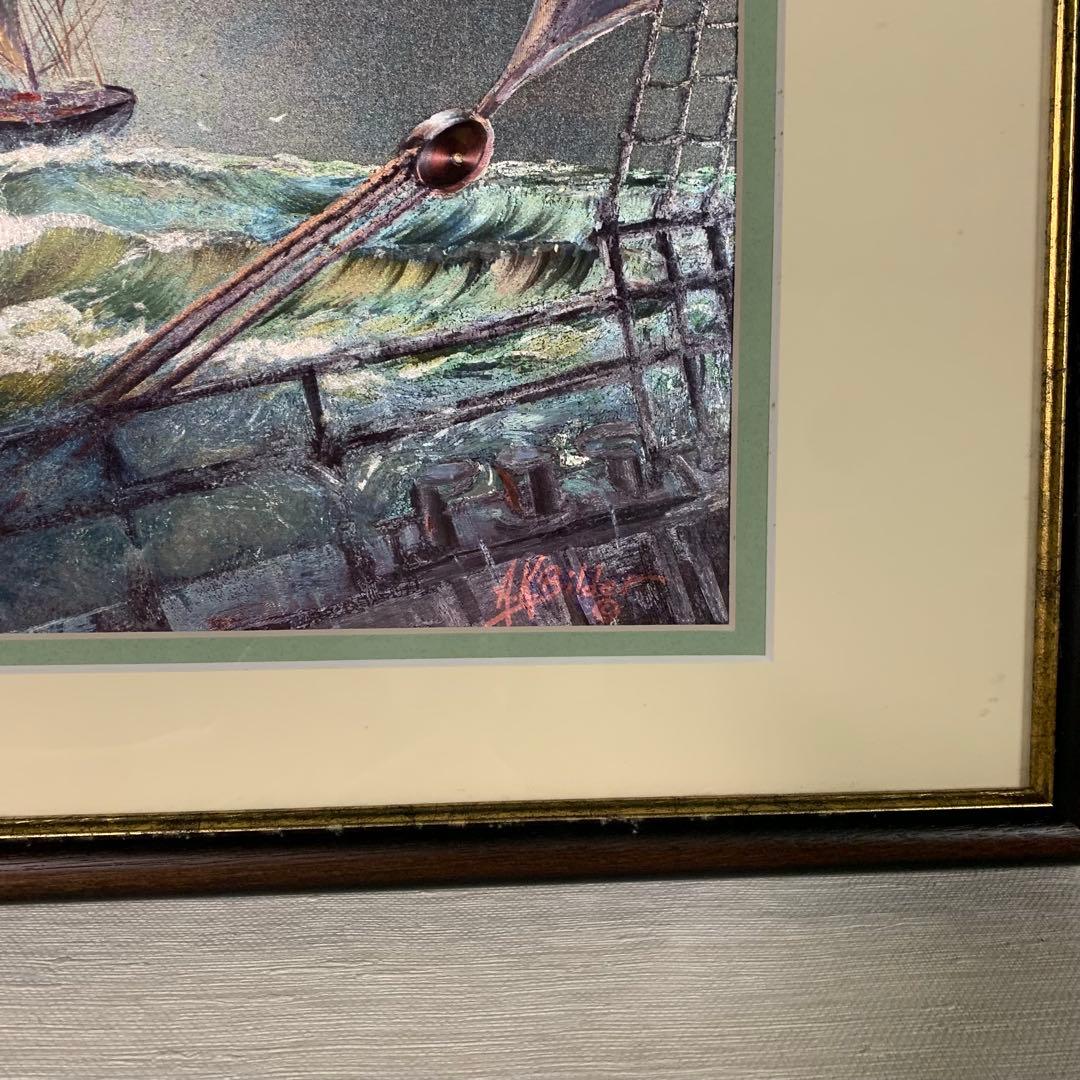 【新品・未使用】英国製 エッチングアート ヴィンテージ ホイルアート 帆船