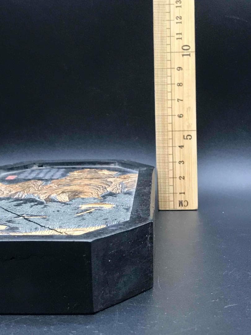 中国古美術　中国古墨 乾隆御墨　竹趣図　文房具 書道用品 書道具(A-26)