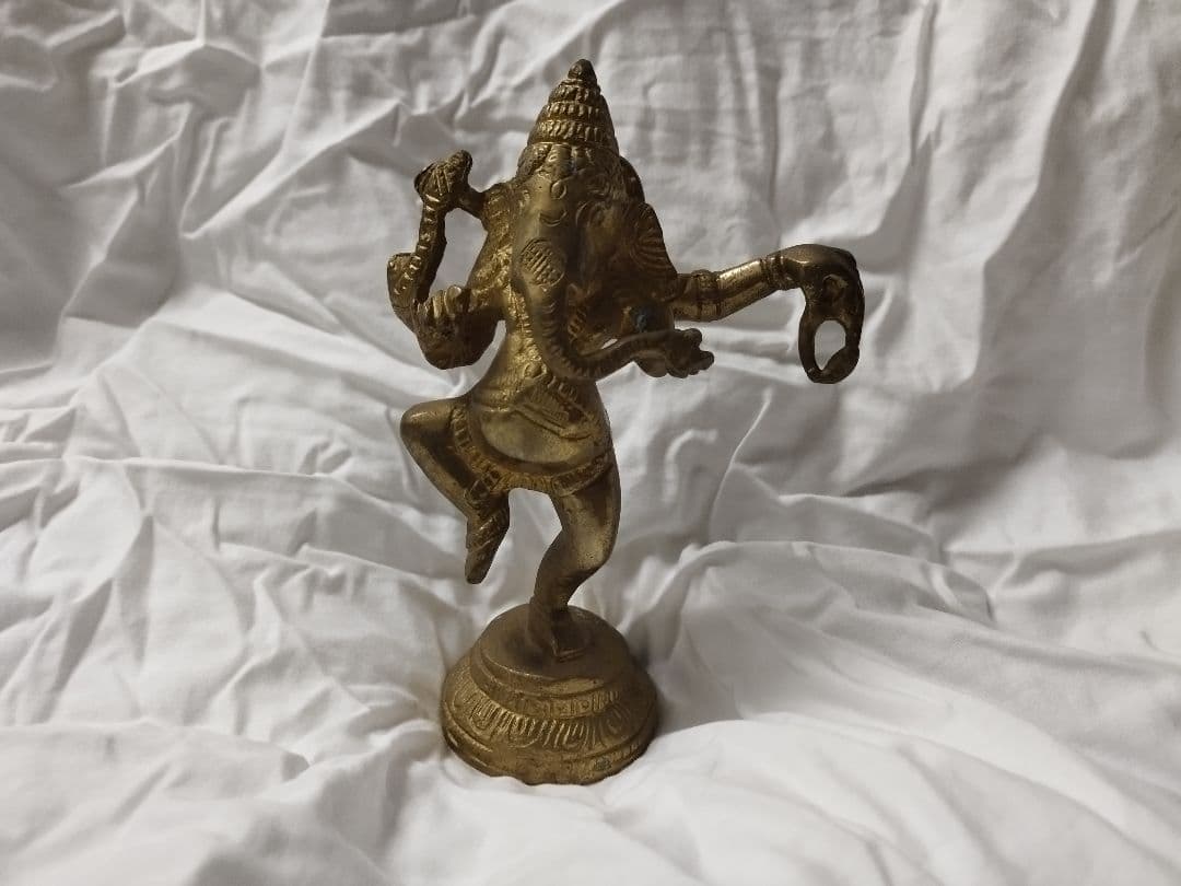ガネーシャ像　ブロンズ製　金属製 　古銅 骨董インド