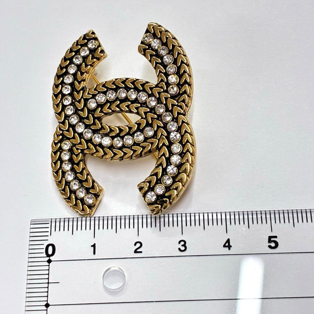 ∞CHANEL　シャネル　ココマーク　ラインストーン　ブローチ