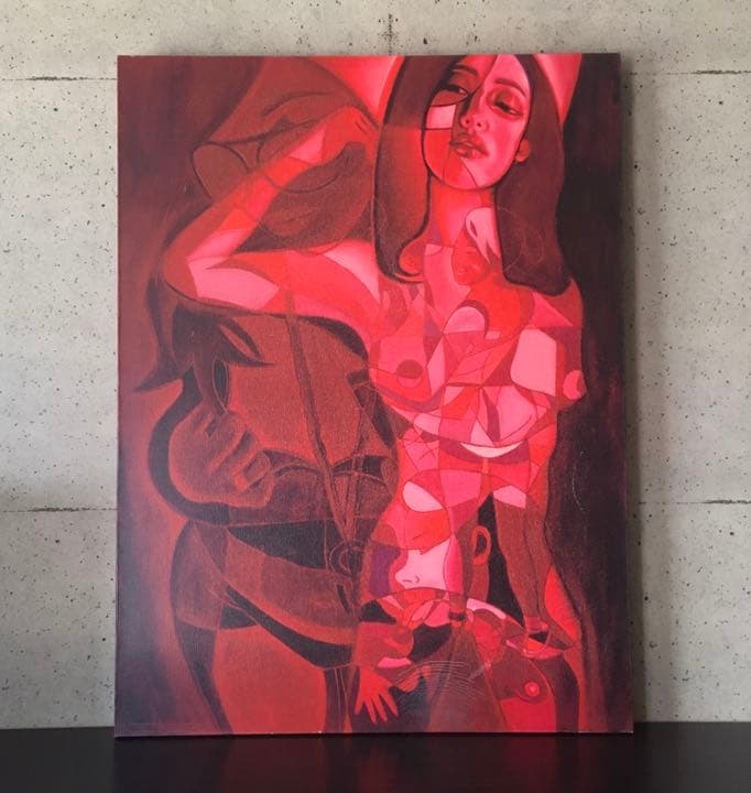 大型　アート　キャンパス　女性