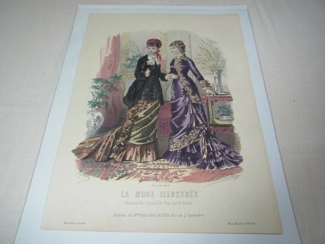1879年 銅版画◆フランス ファッション誌『ラ・モード・イリュストレ』No.8