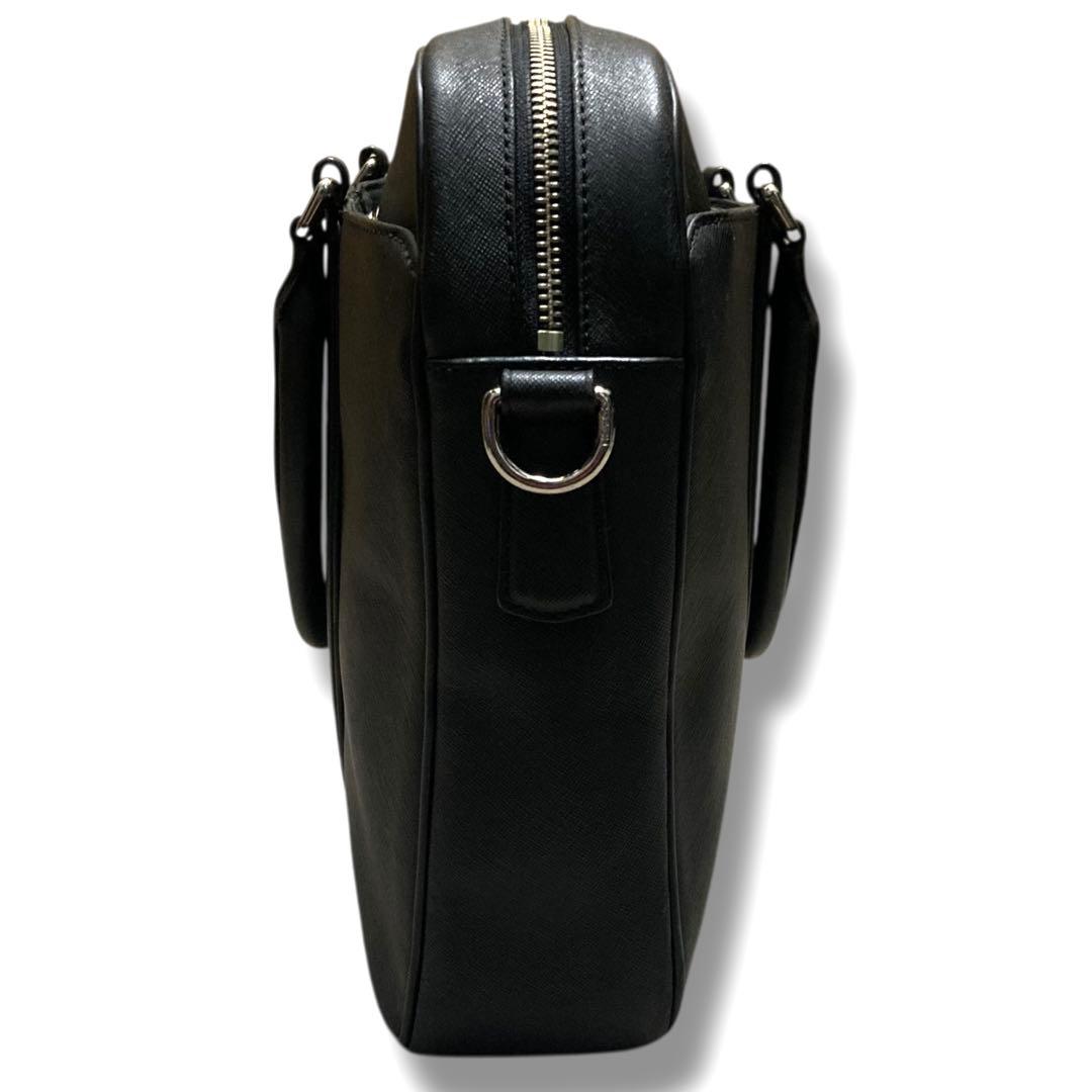 美品　コーチ　ビジネスバッグ　2way　A4収納可　レザー　ブラック